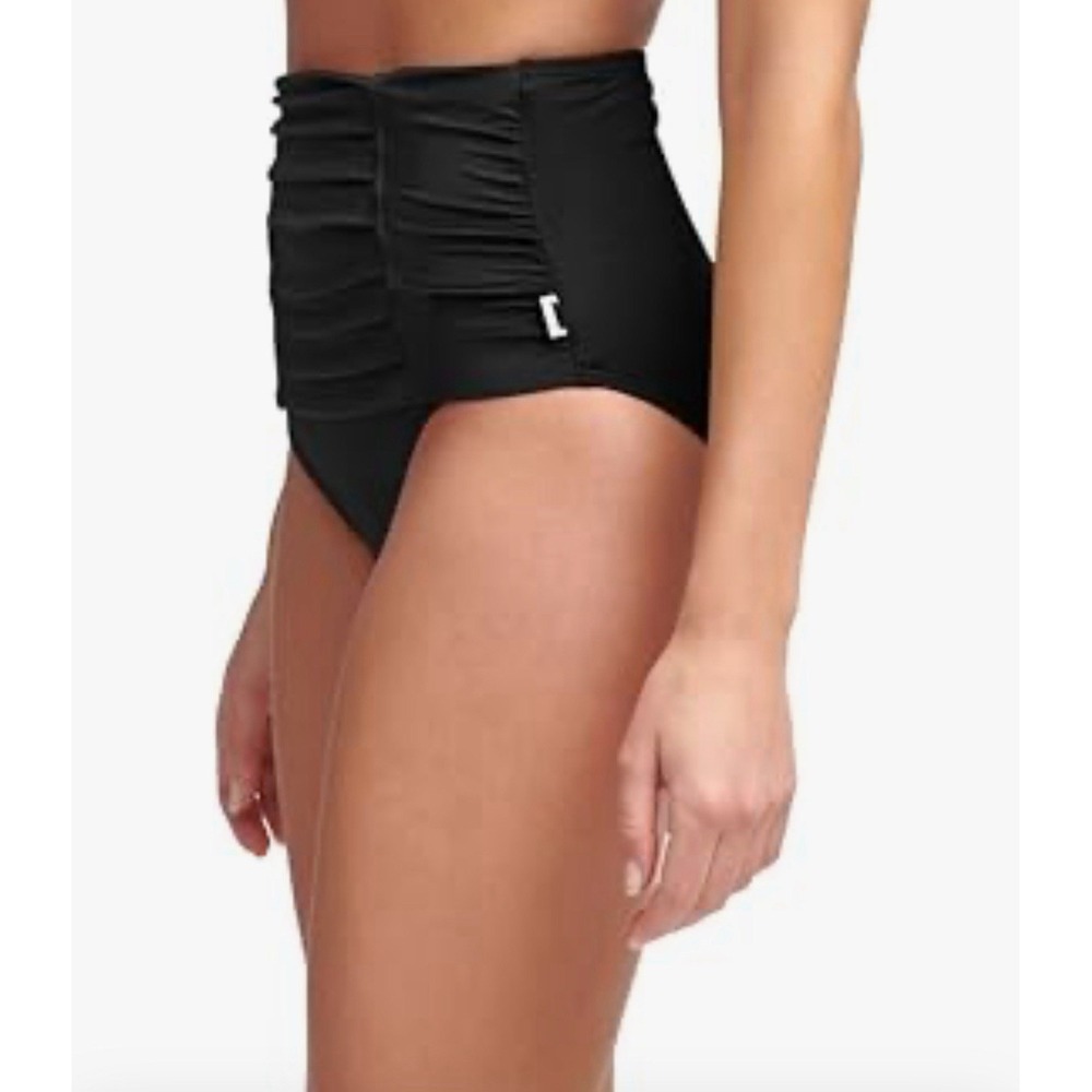 Calvin Klein Women's Molded Underwire Swim Bikini Top & Pleated Bottom Black XL - Picture 5 of 11